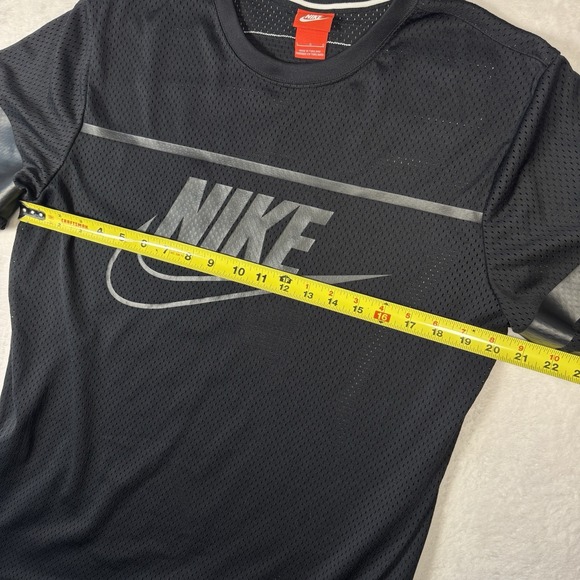 Nike Logo Size Large Mesh Jersey Red Tag Mens Black Vintage 90's Swoosh - Picture 7 of 8